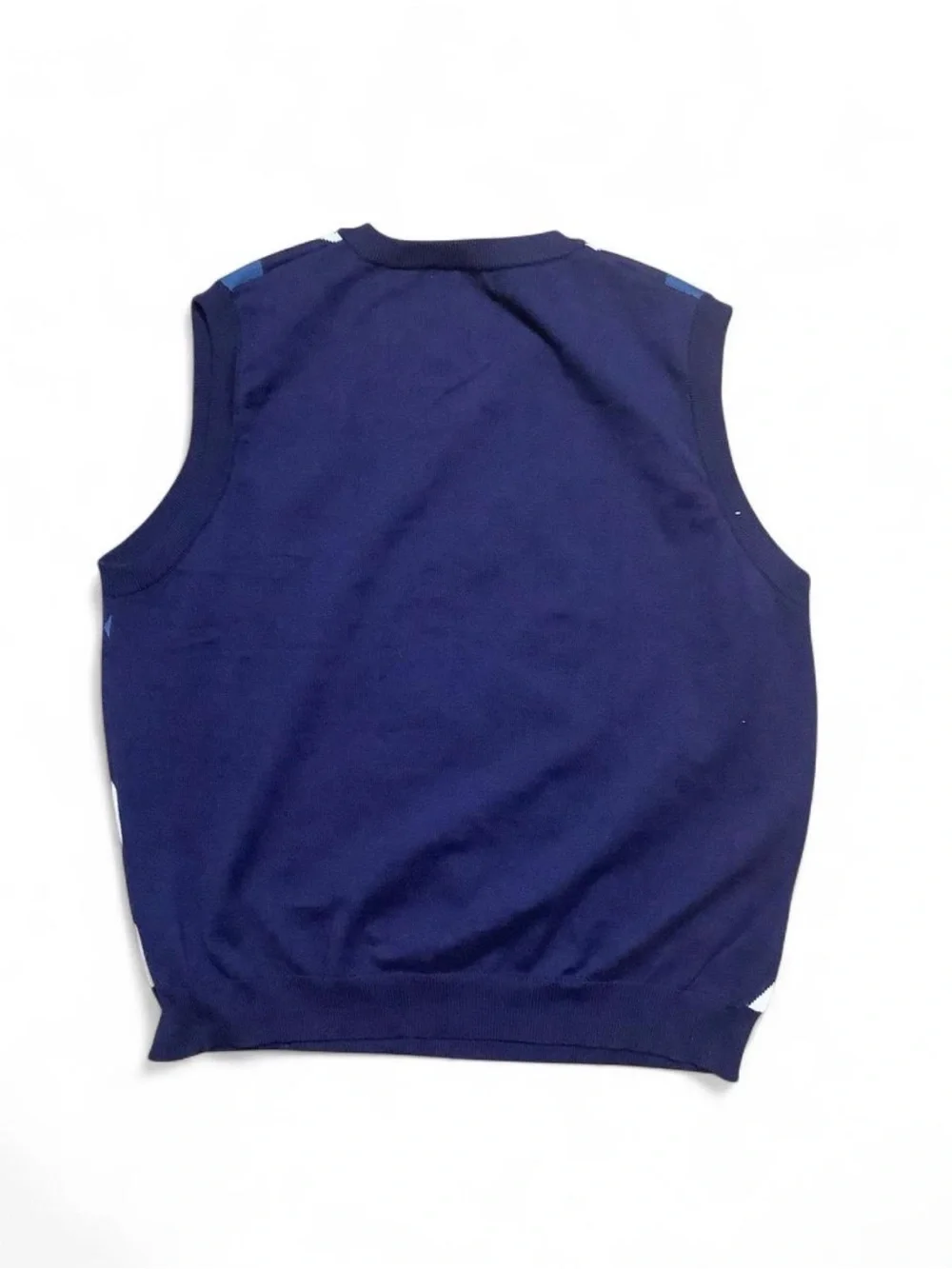 COOFANDY blue and white argyle sweater vest 💙 Size 3XL - Picture 5 of 5